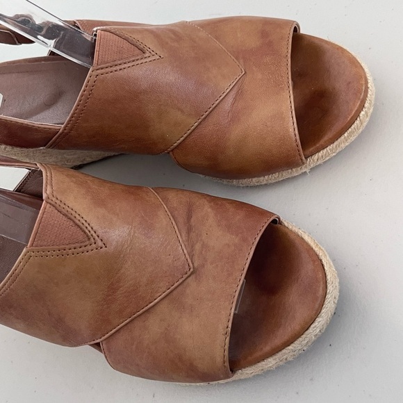 Vionic Zamar Sz 9 Leather Espadrille Wedge Sandals - Picture 5 of 12